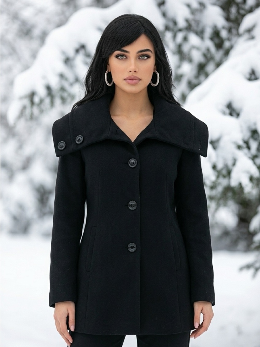 Vintage Sears Jessica Black Dress Coat Size 16